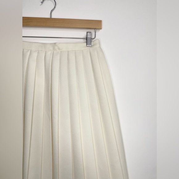 Vintage St Michael Pleated Cream Long Tennis Skirt Size 8 - Picture 10 of 14
